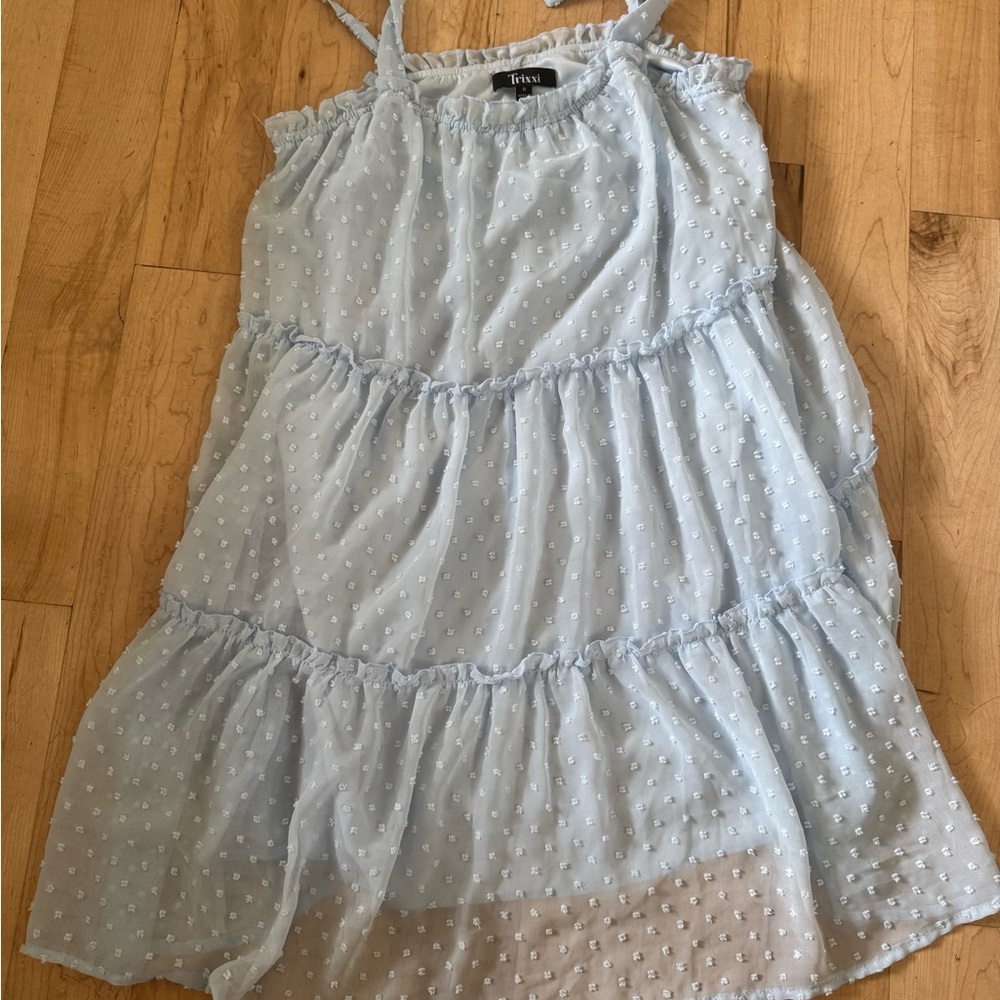 Trixxi Light Blue Tiered Dress